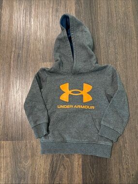 Under Armour Kids Gray Hoodie with Orange Logo